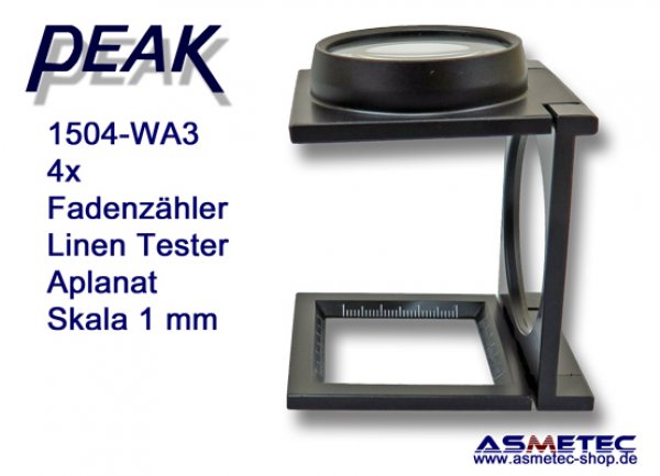 PEAK 1504-WA3 Fadenzähler  4x - www.asmetec-shop.de, peak optics, PEAK-Lupe