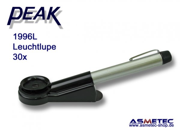 PEAK-1996-L Leuchtlupe 30fach,  www.asmetec-shop.de, peak optics, PEAK-Lupe