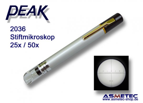 PEAK 2036-25 pen microscope with scale, 25x - www.asmetec-shop.de