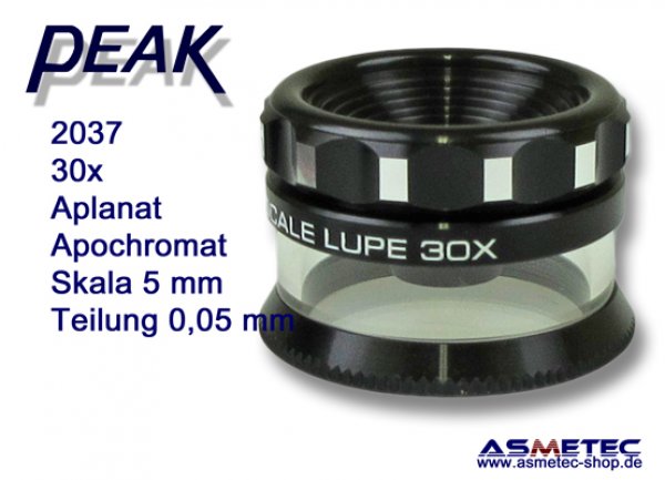 PEAK-2037, scale loupe 30x, scale 0,05 mm division - www.asmetec-shop.de