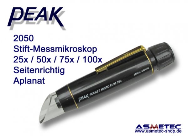 PEAK 2050-25 Stiftmikroskop seitenrichtig, 25fach - www.asmetec-shop.de