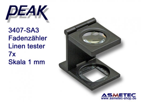 PEAK 3407-SA3 Fadenzähler, 7fach - www.asmetec-shop.de, peak optics, PEAK-Lupe