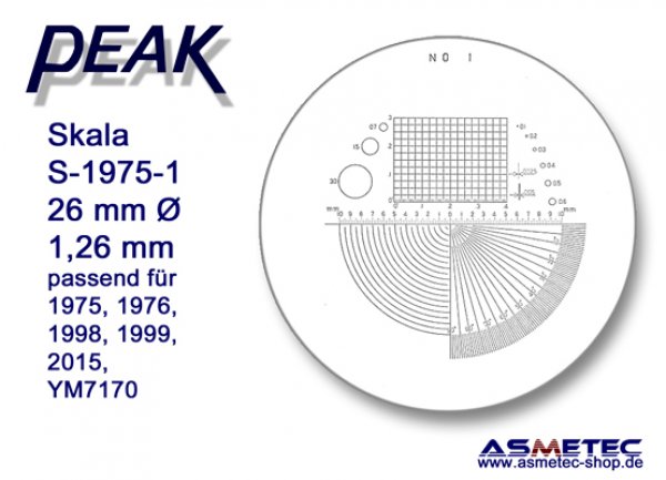 Peak Ersatzskala 1975-1 für Messlupe 1975 - www.asmetec-shop.de, PEAK-Optics
