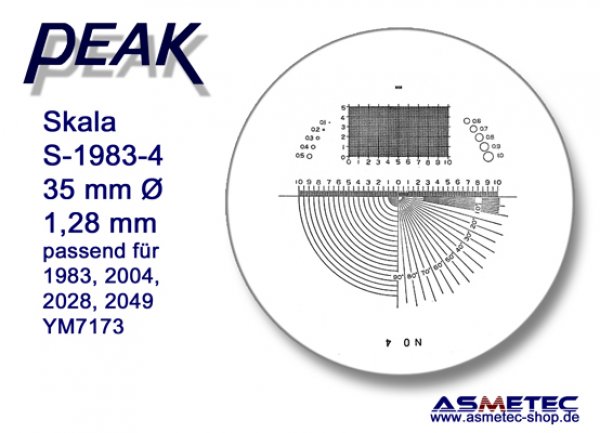 Peak Ersatzskala 1983-4 für Messlupe 1983 - www.asmetec-shop.de, PEAK-Optics
