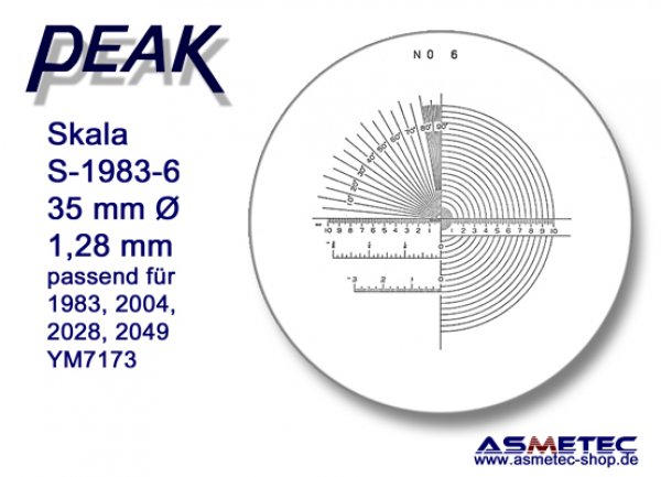 Peak Ersatzskala 1983-6 für Messlupe 1983 - www.asmetec-shop.de, PEAK-Optics