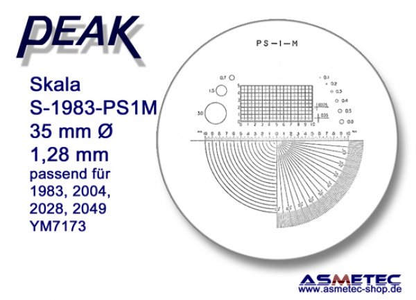 Peak Ersatzskala 1983-PSM für Messlupe 1983 - www.asmetec-shop.de, PEAK-Optics