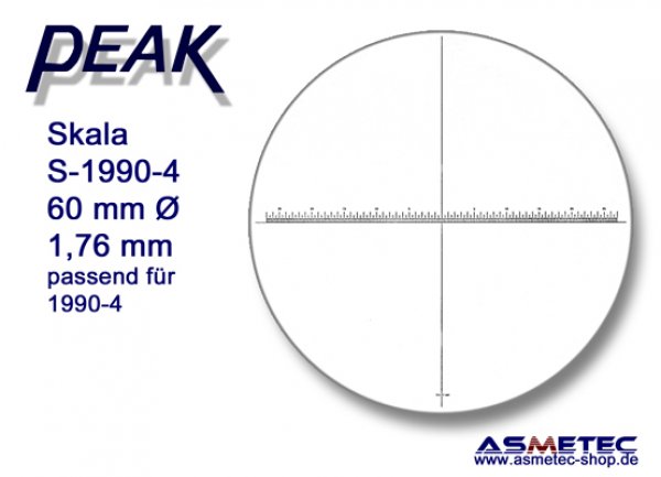 PEAK-1990-4, anastigmatische lupe 4fach mit Skala 0,1 mm- www.asmetec-shop.de