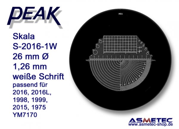 PEAK-2016-L scale for illuminatede scale loupe 15x - www.asmetec-shop.de