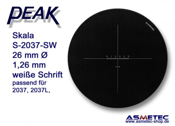 Peak Ersatzskala 2037-SW, weiße Schrift, für Messlupe 2037 - www.asmetec-shop.de, PEAK-Optics