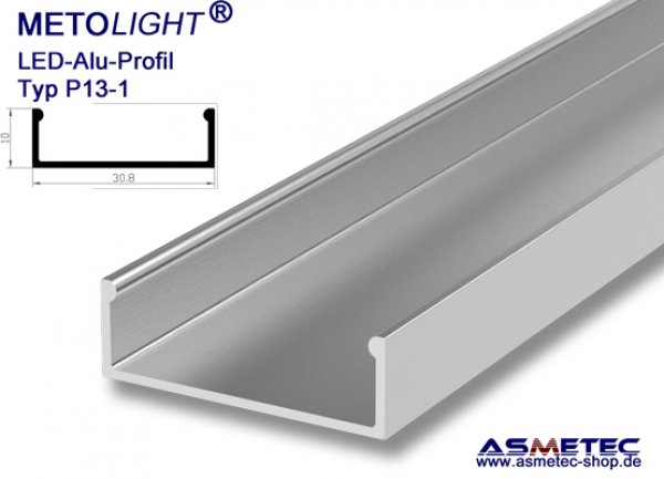 LED-Aluminium Profile P13M-2, 2 m long - Asmetec Technology