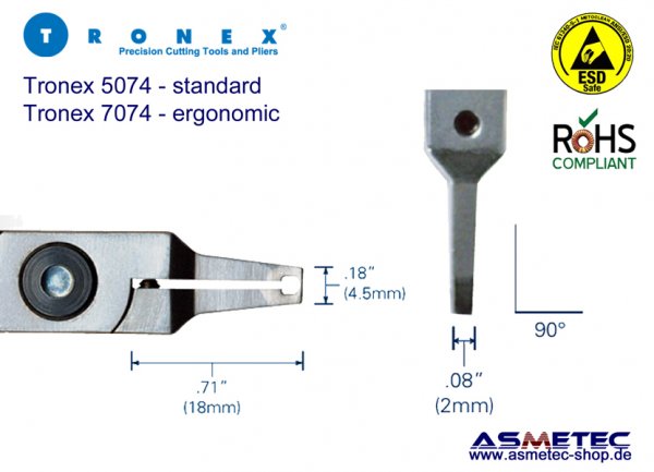 Tronex 5074, narrow tip cutter - www.asmetec-shop.de