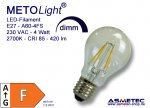 LED-Filament, E27, Globe 60, 4 Watt, dimmbar