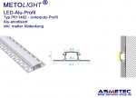 LED-Aluminium Profil P611402, alu, Unterputz, 61 mm breit, 14 mm tief, 2 m lang