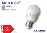 LED-Lampe E27 - A50 - 5 Watt, 450 lm,  kaltweiß, dimmbar - Sonderpreis Abverkauf