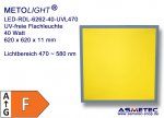 Yellow Room LED-Grid-Light RDL-UVL-470-6262-40, 40 Watt, UV-free below 470 nm