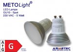 LED-Spot GU10, 5W, 100°, 350 lm, warmweiß, 230 Volt AC