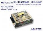 LED Netzteil 24 VDC,  60 Watt, 2,5A, open  frame, IP20
