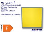 Yellow Room LED-Grid-Light RDL-UVL-470-6060-40, 40 Watt, UV-free below 470 nm