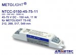 LED-Treiber NTCC-0150-45-75-11 für T5-LED-Röhren  517 - 549 mm