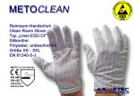 METOCLEAN Clean room gloves "Liner-ESD-CF", size M