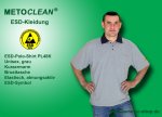 Metoclean ESD-Poloshirt PL48K-GR-3XL, Kurzarm, grau, Größe 3XL