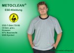 Metoclean ESD-T-Shirt TS150K-GR-L, short sleeves, grey, size L