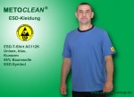 Metoclean ESD-T-Shirt AC112K-BL-L, Kurzarm, blau, Größe L