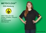 Metoclean ESD-T-Shirt AC112K-SW-XL, Kurzarm, schwarz, Größe XL