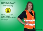 Metoclean ESD-HiVis-Vest, no sleeves, orange, size XL