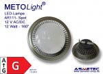 LED-Bulb G53, AR111- 12 V AC/DC - 12 Watt, 160 degree, nature white