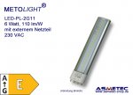 LED-Kompaktröhre 2G7-06-5630, 230 Volt, 6 Watt, warmweiß E