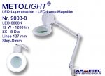 METOLIGHT LED Lamp Magnifier 9003-8, 3x, 12 Watt, 1200 lm