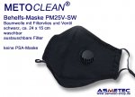 METOCLEAN Adult Anti Dust Face Mask PM25V-SW, with valve, black, washable