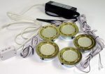 LED-Deckeneinbau-Set, 5 x 2,4 Watt, messing, warmweiß