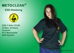 Metoclean ESD-T-Shirt TS150K-SW-S, short sleeves, black, size S