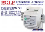 LED-driver GLP POS-DIN  30W12, 12 VDC, 30 Watt, DIN-Rail
